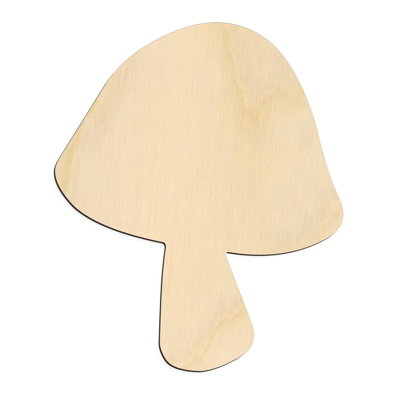 Laser-cut baltic birch silhouette of CURVED MUSHROOM CAP