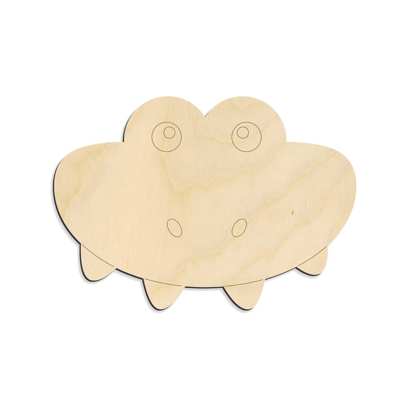 Laser-cut baltic birch silhouette of CUTE CROCODILE FACE