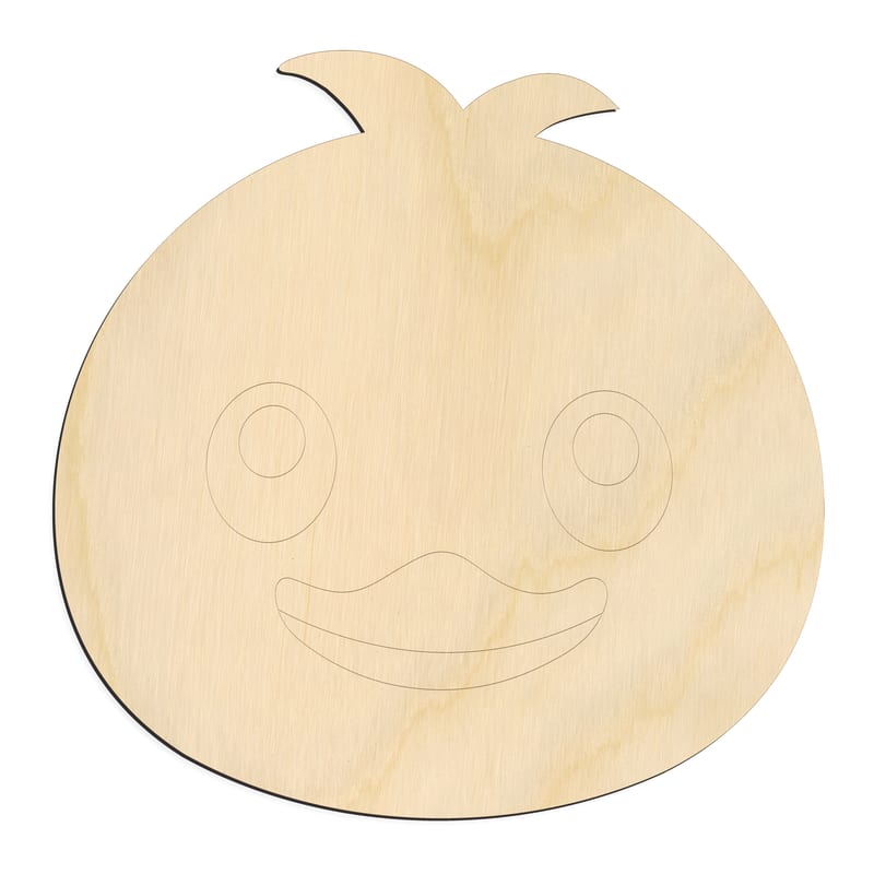Laser-cut baltic birch silhouette of CUTE DUCK FACE