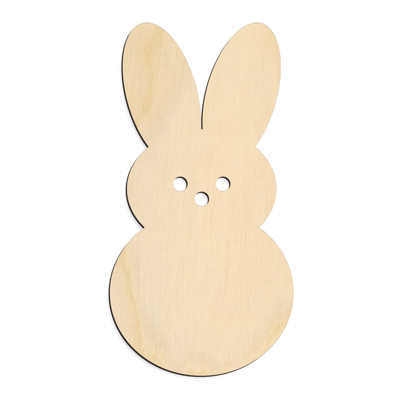 Laser-cut baltic birch silhouette of CUTE EASTER BUNNY FACE