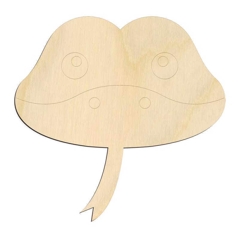 Laser-cut baltic birch silhouette of CUTE SNAKE FACE