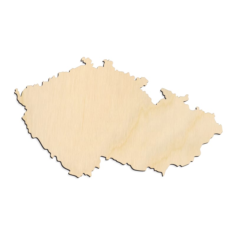 Laser-cut baltic birch silhouette of CZECH REPUBLIC