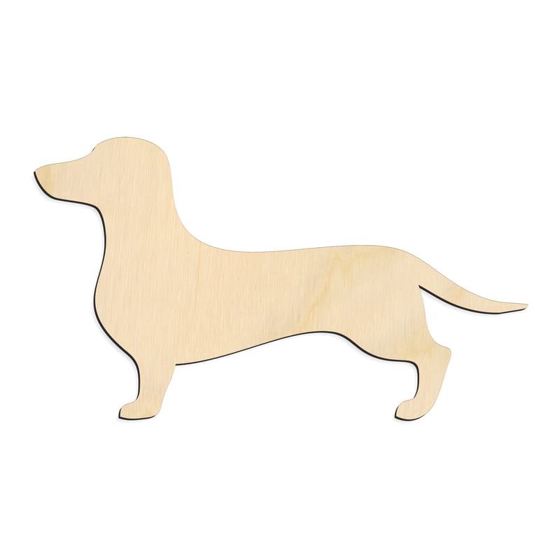 Laser-cut baltic birch silhouette of DACHSHUND DOG