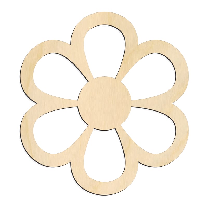 Laser-cut baltic birch silhouette of DAISY BLOOM OUTLINE