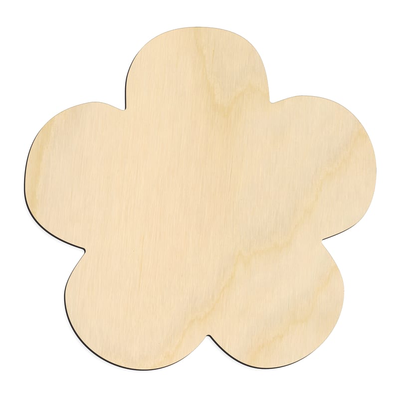 Laser-cut baltic birch silhouette of ROUNDED DAISY BLOOM