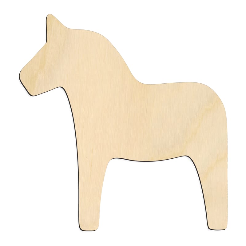 Laser-cut baltic birch silhouette of DALA HORSE