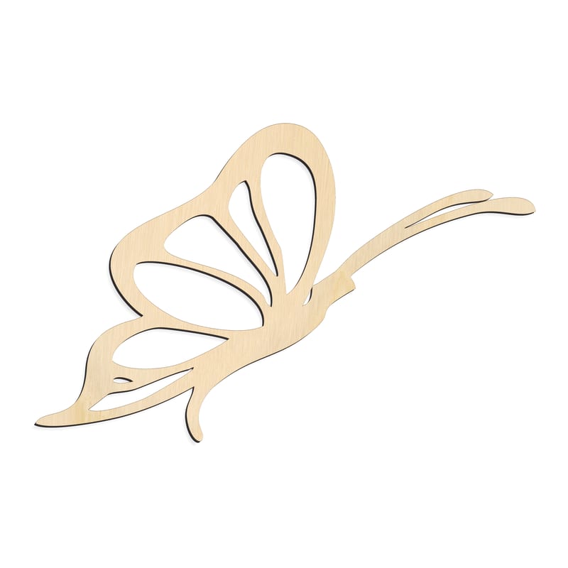 Laser-cut baltic birch silhouette of DELICATE BUTTERFLY OUTLINE