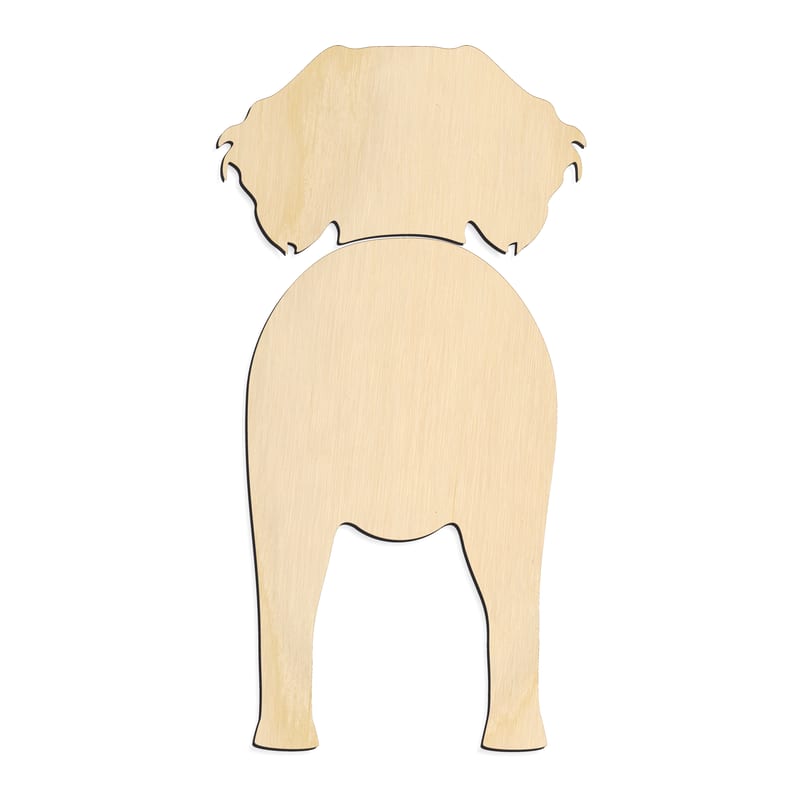 Laser-cut baltic birch silhouette of DEUTSCHE WACHTELHUND
