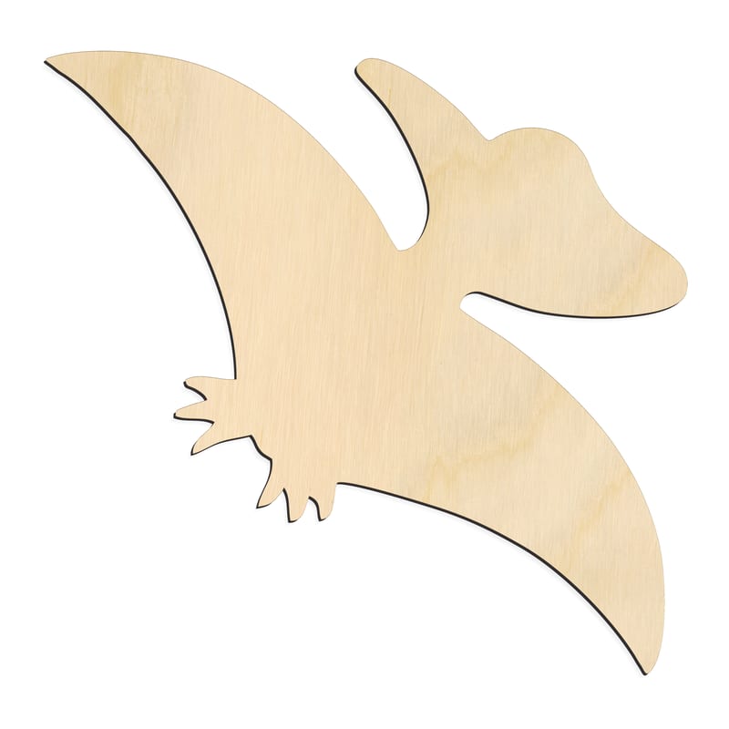Laser-cut baltic birch silhouette of DINOSAUR BABY PTERODACTYL SIDE VIEW