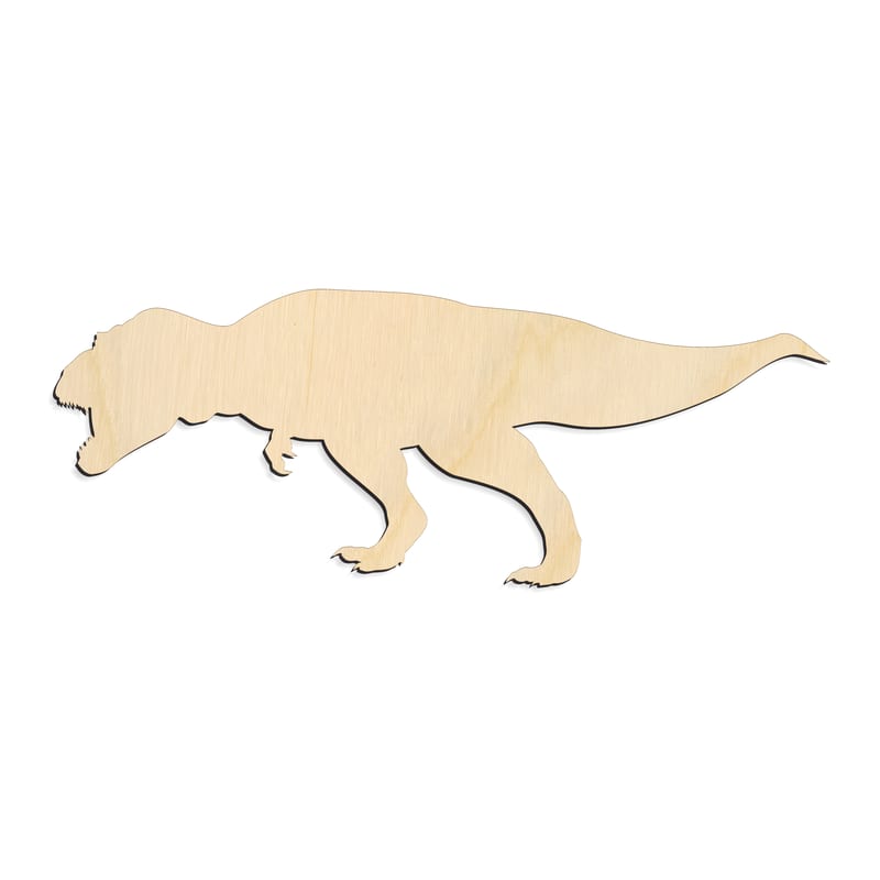 Laser-cut baltic birch silhouette of DINOSAUR SMALL T REX