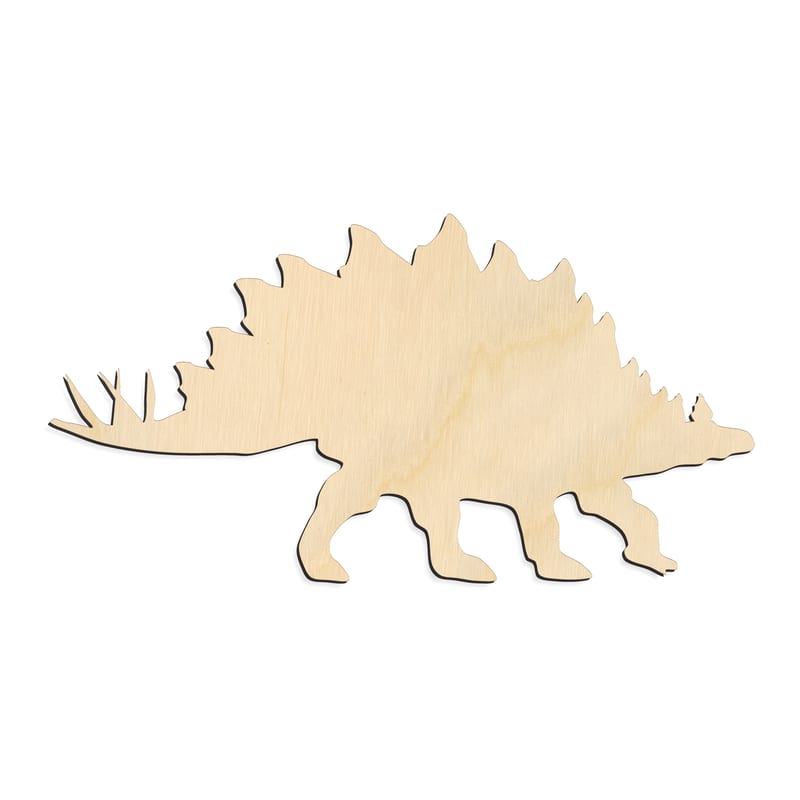 Laser-cut baltic birch silhouette of DINOSAUR STEGOSAURUS