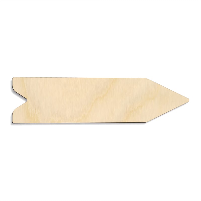Laser-cut baltic birch silhouette of Directional Arrow Sign Blank