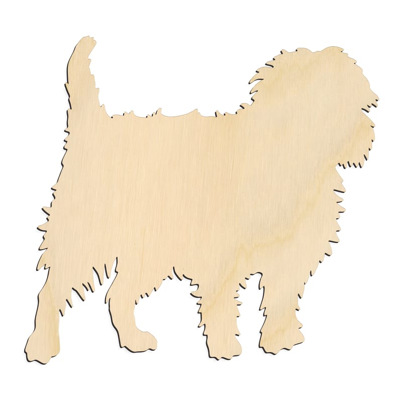 Laser-cut baltic birch silhouette of SIDE VIEW DOG AFFENPINSCHER
