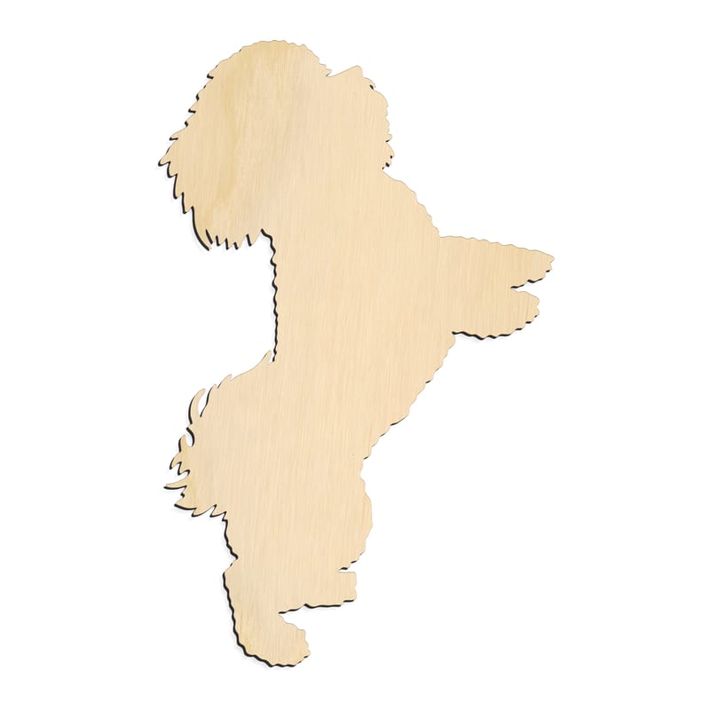 Laser-cut baltic birch silhouette of DOG BICHON FRISE