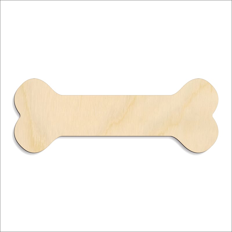 Laser-cut baltic birch silhouette of DOG BONE