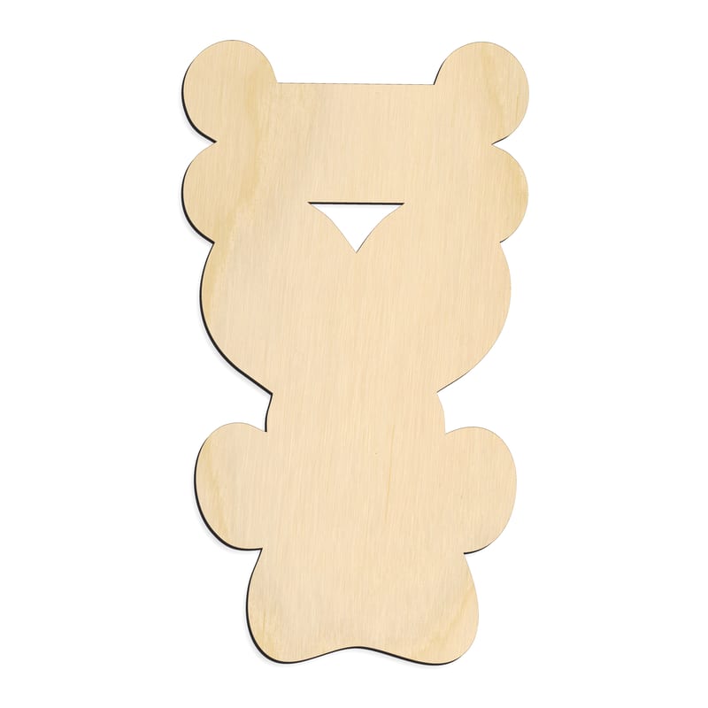 Laser-cut baltic birch silhouette of Dog Bone Heart Paw Print Stack