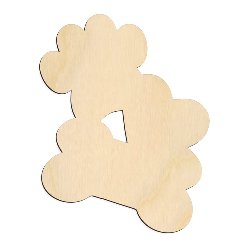 Laser-cut baltic birch silhouette of DOG BONE PAW HEART