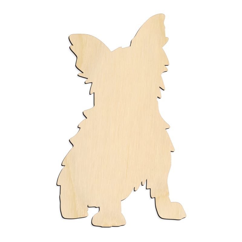 Laser-cut baltic birch silhouette of DOG LARGE EARS SITTING SILHOUETTE