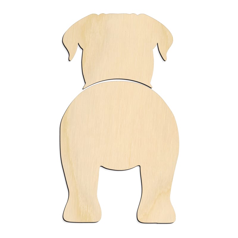 Laser-cut baltic birch silhouette of DOGUES DE BORDEAUX