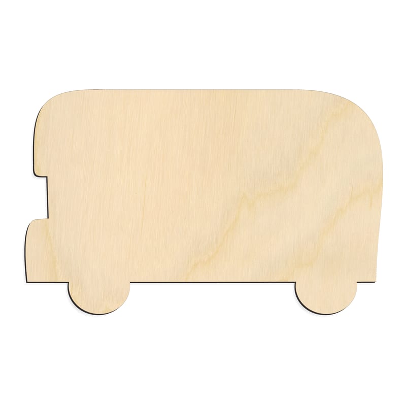 Laser-cut baltic birch silhouette of DOUBLE DECKER BUS