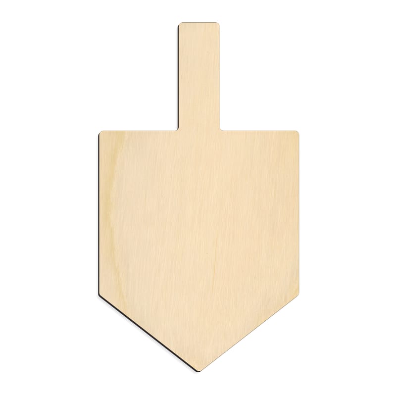Laser-cut baltic birch silhouette of Dreidel