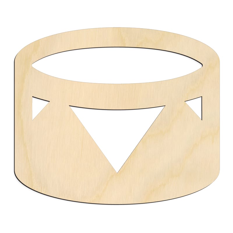 Laser-cut baltic birch silhouette of Drum