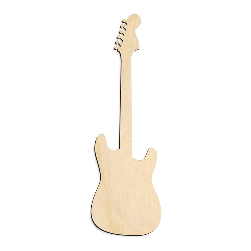Laser-cut baltic birch silhouette of ELECTRIC BASS GUITAR