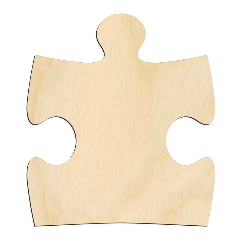 Laser-cut baltic birch silhouette of END JIGSAW PUZZLE PIECE