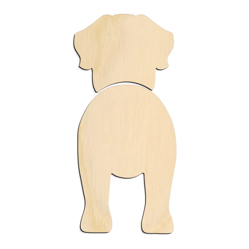Laser-cut baltic birch silhouette of English Mastiff