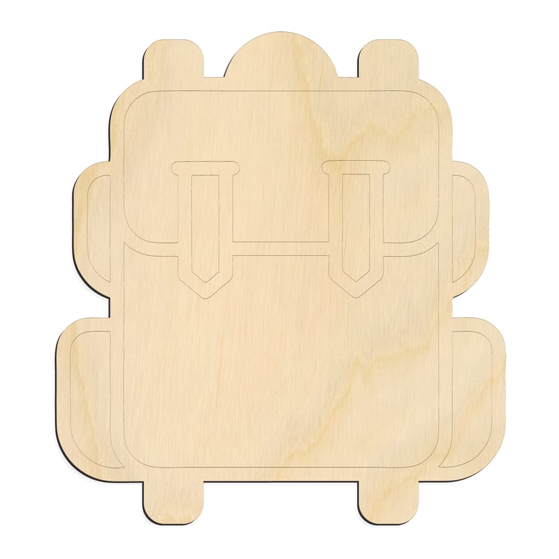 Laser-cut baltic birch silhouette of ENGRAVED HIKER BACKPACK ICON