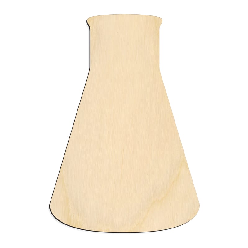 Laser-cut baltic birch silhouette of Erlenmeyer Flask