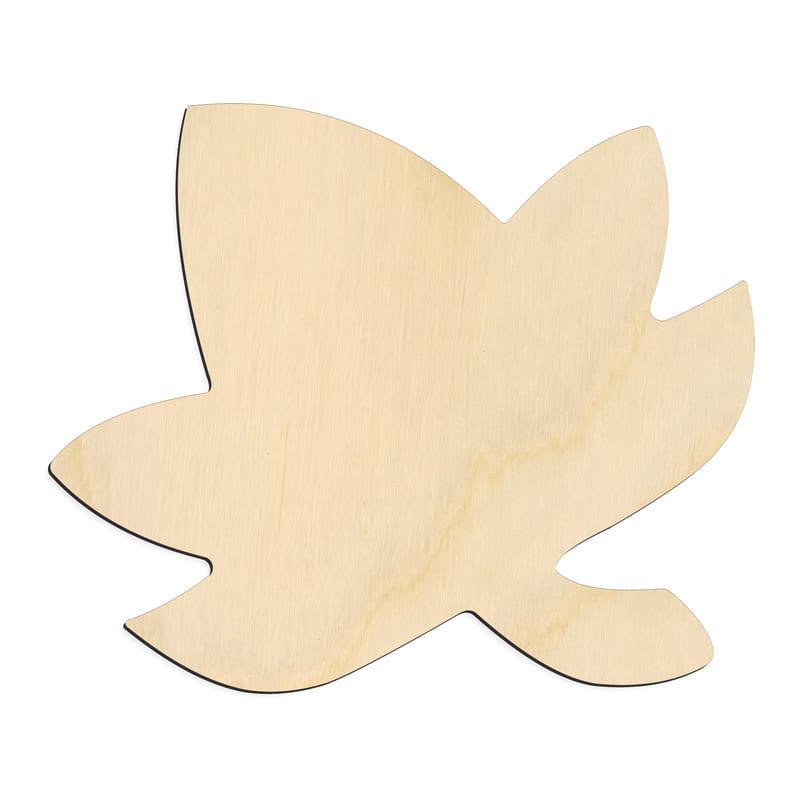 Laser-cut baltic birch silhouette of FALL LEAF