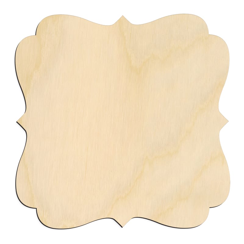 Laser-cut baltic birch silhouette of FANCY SQUARE FRAME