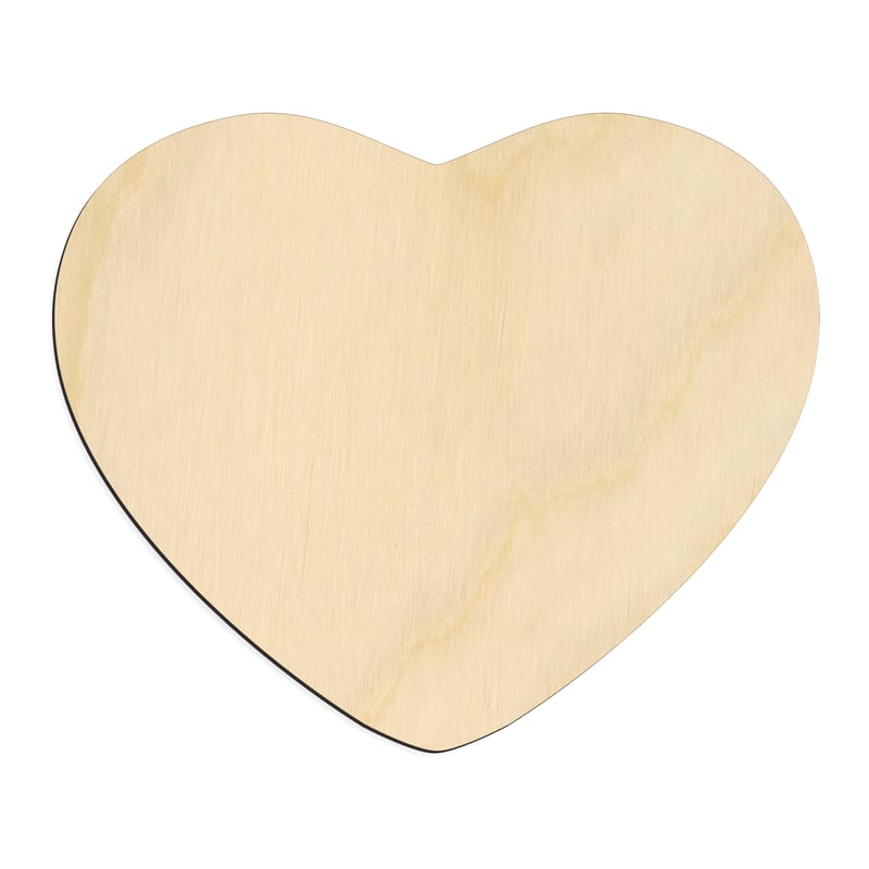 Laser-cut baltic birch silhouette of FAT HEART