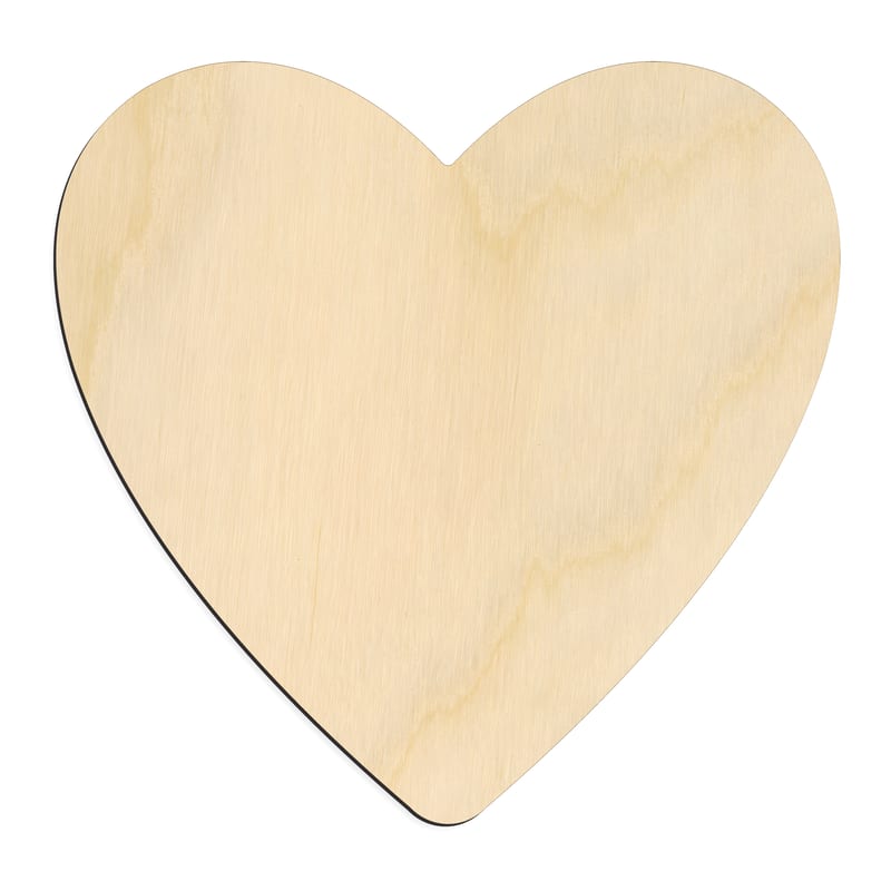 Laser-cut baltic birch silhouette of LOVE HEART
