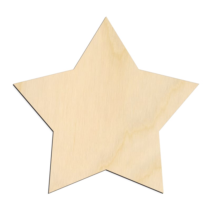 Laser-cut baltic birch silhouette of FAT STAR