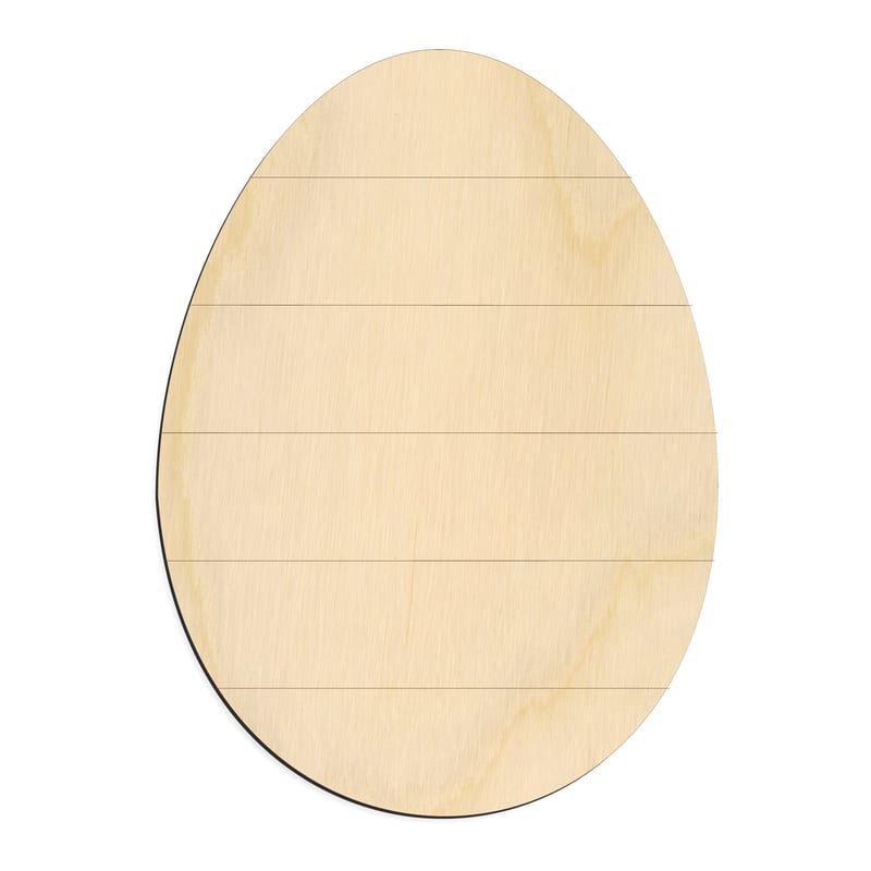 Laser-cut baltic birch silhouette of FAUX SHIPLAP EGG