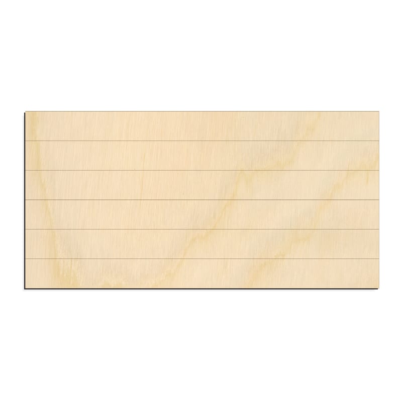 Laser-cut baltic birch silhouette of FAUX SHIPLAP RECTANGLE
