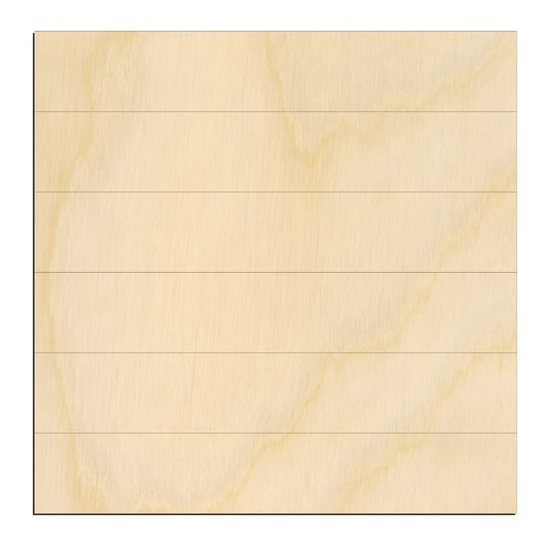 Laser-cut baltic birch silhouette of FAUX SHIPLAP SQUARE