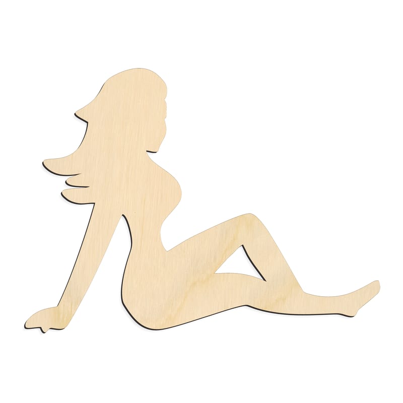 Laser-cut baltic birch silhouette of FEMALE POSE