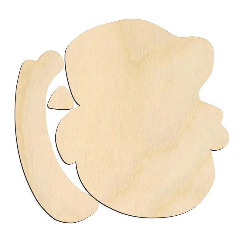 Laser-cut baltic birch silhouette of FEMALE SNOWMAN HEAD SET