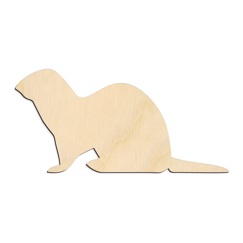 Laser-cut baltic birch silhouette of FERRET