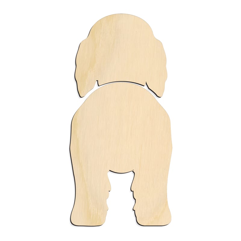 Laser-cut baltic birch silhouette of FIELD SPANIEL