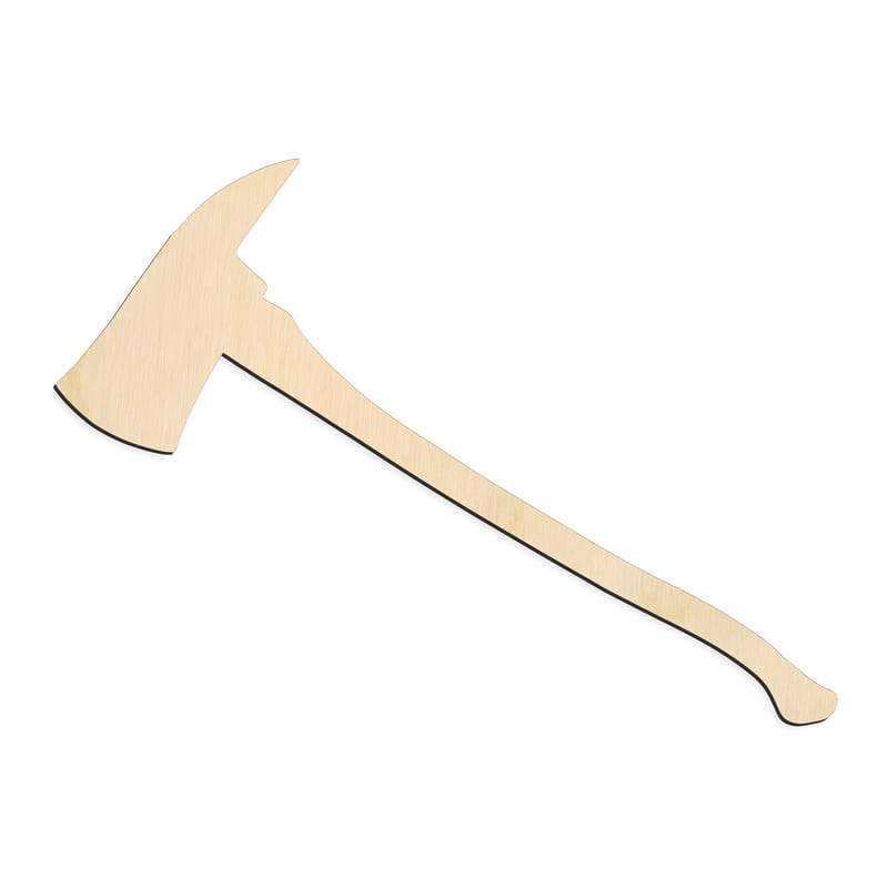 Laser-cut baltic birch silhouette of FIREMAN AXE