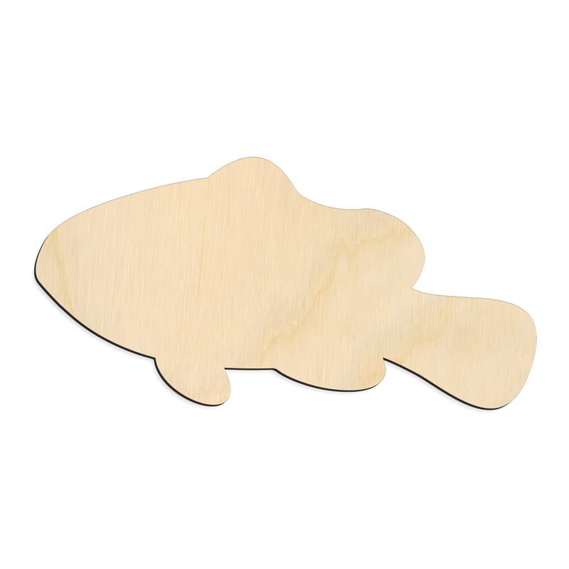 Laser-cut baltic birch silhouette of FISH BROAD HEAD
