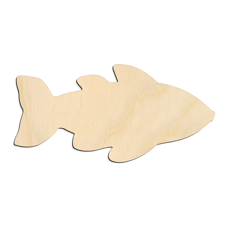 Laser-cut baltic birch silhouette of FISH PERCH SILHOUETTE