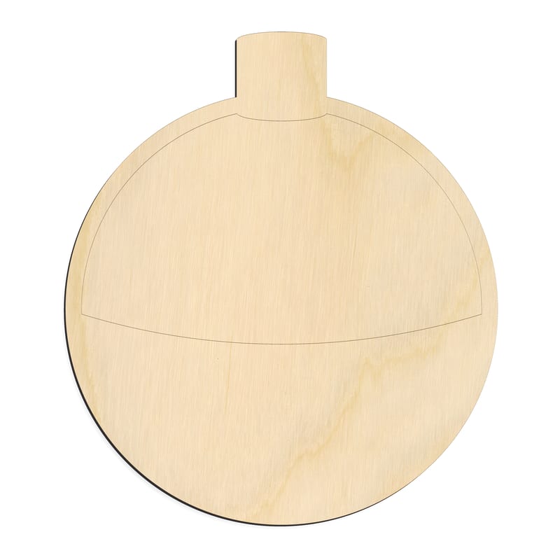 Laser-cut baltic birch silhouette of FISHING BOBBER