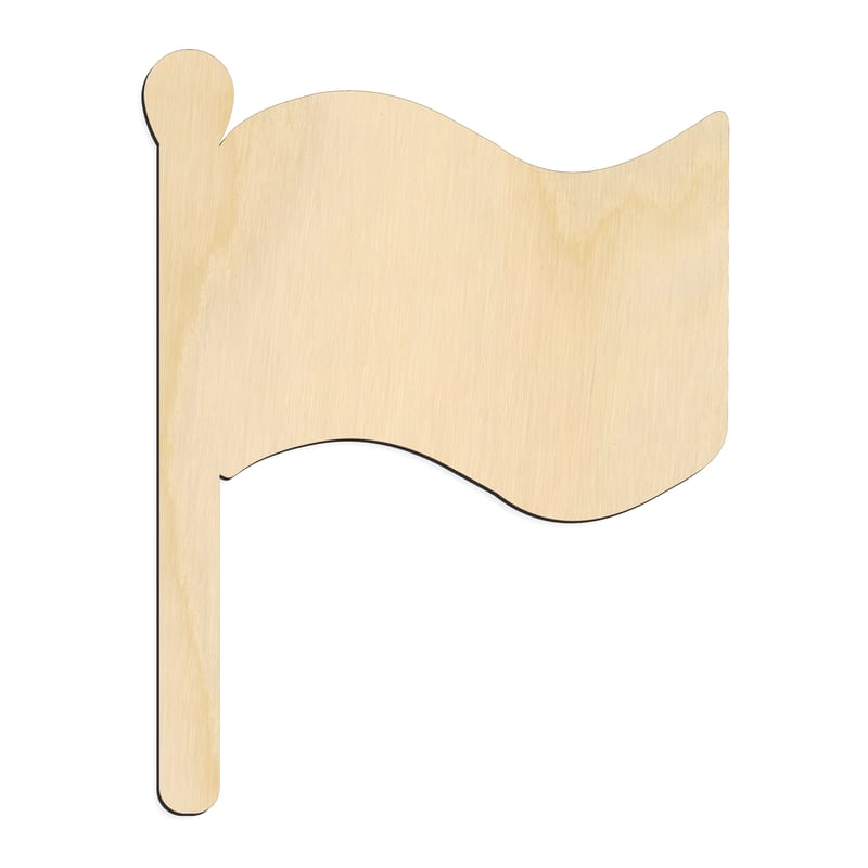 Laser-cut baltic birch silhouette of FLAG POLE