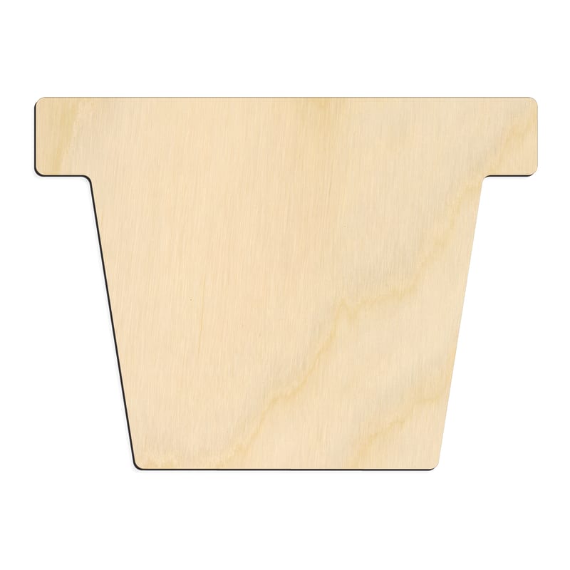 Laser-cut baltic birch silhouette of FLOWER POT
