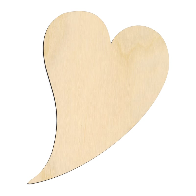 Laser-cut baltic birch silhouette of FLYING HEART